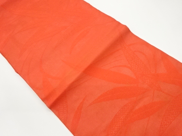 絽曲線に笹模様織出し名古屋帯